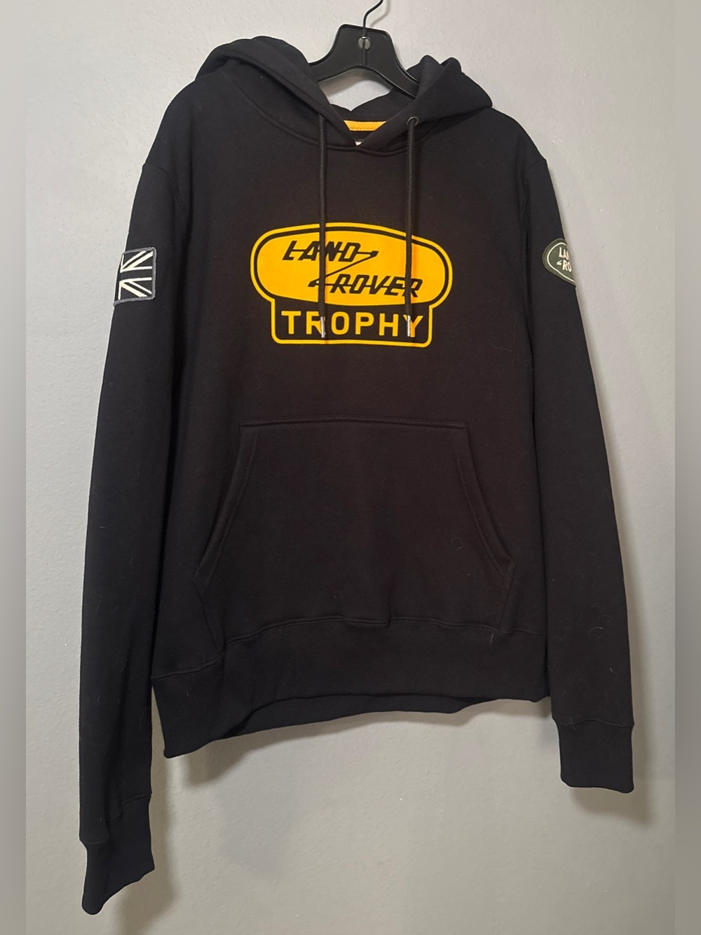 Land Rover Trophy Crewneck Hoodie - Black with Yellow Logo